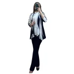 کت زنانه یقه آمریکایی راه راه