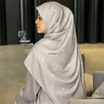 روسری مجلسی طرح صدف سه بعدی قواره بزرگ 140 سانتیمتر جنس نخ کاستوم - Image 7