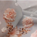 روسری مجلسی طرح صدف سه بعدی قواره بزرگ 140 سانتیمتر جنس نخ کاستوم - Image 10