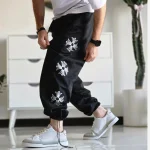 شلوار اسلش بگ کروم هارتز رنگ مشکی جنس گلکسی اسپان سایز XXL و XXXL - Image 8