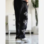 شلوار اسلش بگ کروم هارتز رنگ مشکی جنس گلکسی اسپان سایز XXL و XXXL - Image 4