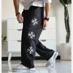 شلوار اسلش بگ کروم هارتز رنگ مشکی جنس گلکسی اسپان سایز XXL و XXXL - Image 7