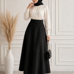 دامن کلوش مشکی قد 100