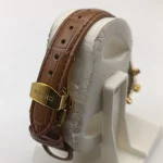 ساعت مچی زنانه سیکو بند چرمی طلایی صفحه سفید موتور ژاپن - Image 3