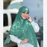 روسری مجلسی طرح سپید قواره 140 نخ کاستوم دور چرخ دوز بدون لیز خوردگی - Image 2