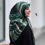 روسری نخی کاستوم طرح رزین قواره 110 و 115 سانتی متر - Image 3