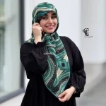 روسری نخی کاستوم طرح رزین قواره 110 و 115 سانتی متر - Image 4