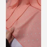 روسری نخ کاستوم طرح شکوفه بهاری خال خالی ریز قواره بزرگ 140x140 - Image 3