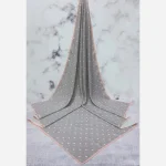 روسری نخ کاستوم طرح شکوفه بهاری خال خالی ریز قواره بزرگ 140x140 - Image 10