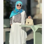 روسری نخ کاستوم طرح اطلس قواره بزرگ دور دوخت مزونی ابعاد 140 در 140 - Image 14