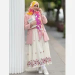 روسری نخی طرح روشا قواره 110 دور دوخت - Image 7