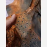 روسری نخ کاستوم طرح طوبی سایز 140 رنگ سال 2026 آجری و تال - Image 3