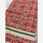 روسری نخ کاستوم طرح گلی سایز 140 - Image 3