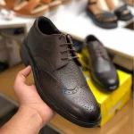 کفش چرم هشترگ مردانه رخشی سوخته رویه چرم طبیعی آستر چرم بزی کفی طبی زیره پیو ضمانت کیفیت - Image 3