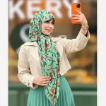روسری نخ کاستوم طرح حنانه سایز 140 چرخ دوز - Image 13