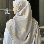 روسری مجلسی طرح افرا نخ کاستوم سیتو قواره بزرگ 140x140 لیز نیست - Image 2