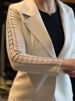 کت و شلوار مجلسی  زنانه گیپور دار - Image 5