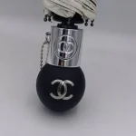 چتر اتوماتیک برند چنل CHANEL ضد باد با پارچه نانو و جعبه کادویی رنگ کرم نخودی - Image 2