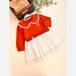 پیراهن دخترانه دورس و دانتل مجلسی سایز 40 تا 55 مناسب 3 تا 10 سال - Image 4