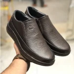 کفش چرم طبی مردانه رخشی مدل گالاس رنگ قهوه ای سوخته