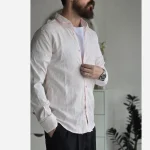 پیراهن مردانه آستین بلند دیپلمات پارچه جاکارد کشی سایز M تا XXL
