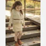 ست سارافون و ژیله دخترانه 3 تکه (پیراهن کبریتی، ژیله و کمربند) مناسب 2 تا 8 سال - Image 3