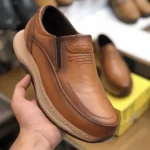 کفش چرم مردانه مدل رونیکس عسلی کژوال و روزمره با زیره پیو سبک - Image 3