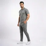ست پولوشرت و شلوار مردانه مدل HADYDOG رنگ طوسی جنس مولینه لاکرادار - Image 8