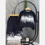 ست تیشرت و شلوارک پسرانه پنبه یک رو طرح urban