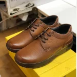 کفش چرم طبی مردانه طرح کلارک عسلی با رویه چرم طبیعی گاوی و زیره پیو - Image 7