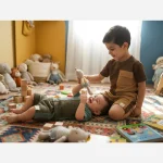 ست تیشرت و شلوارک بچگانه جنس پارچه بیسکوییتی گرم بالا - Image 4