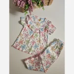 ست بلوز شلوار راحتی دخترانه طرح دار خنک تابستانی 1 تا 12 سال - Image 2