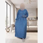 پیراهن گلدار جلو دکمه نخی سایز بزرگ - Image 2