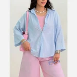 شومیز پاستلی دخترانه و زنانه جنس السا درجه یک آزاد و لش تابستانه - Image 2