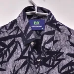 پیراهن مردانه آستین کوتاه هاوایی نخی طرح هندسی مدل LW - Image 7