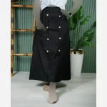 دامن ژاکارد زنانه جلو دکمه دار فری سایز مدل جیب دار رنگ ثابت - Image 10
