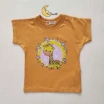 ست تیشرت و شورت دخترانه طرح زرافه جنس نخ پنبه سایز 3 تا 6 سال - Image 2
