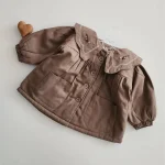 پالتو دخترانه شیک خوش پوش کتان گلدوزی شده سایز 1 تا 6 سال - Image 2