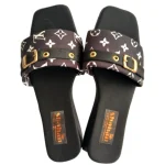 صندل زنانه مدل لوئی ویتون LV رنگ مشکی سایز 37 تا 40 - Image 2