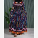 پیراهن بلند زنانه قواره بزرگ کریشه نخی هندی خنک و راحت تابستانی - Image 2