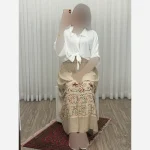 دامن نخی سنگ شور هندی گلدوزی شده قد 98 فری سایز - Image 5