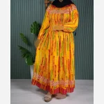 پیراهن بلند زنانه قواره بزرگ کریشه نخی هندی خنک و راحت تابستانی - Image 6