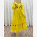پیراهن گلدوزی هندی بلند نخی واردتی فری سایز - Image 2