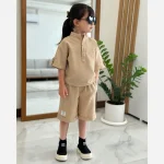 ست دو تکه بلوز و شلوارک لینن اسپرت دخترانه و پسرانه سایز 2 تا 8 سال - Image 10