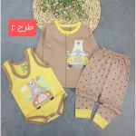 ست سه تکه بیمارستانی نوزادی دخترانه و پسرانه نخ پنبه لطیف سایز 3 تا 12 ماه - Image 2