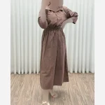 پیراهن مانتو دانشجویی لینن وارداتی فری سایز - Image 2