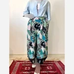 شلوار نخ طرح اندونزی خنک تابستانه فری سایز - Image 5