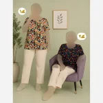 تیشرت نخی زنانه طرح لاله فری سایز خارجی - Image 3