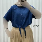 شومیز زنانه گره ای مدل کیمونو جنس بابوس فری سایز - Image 3