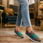 کفش جورابی زنانه مدل سنتی رویه کش بافت زیره EVA سایز 37 تا 40 - Image 3